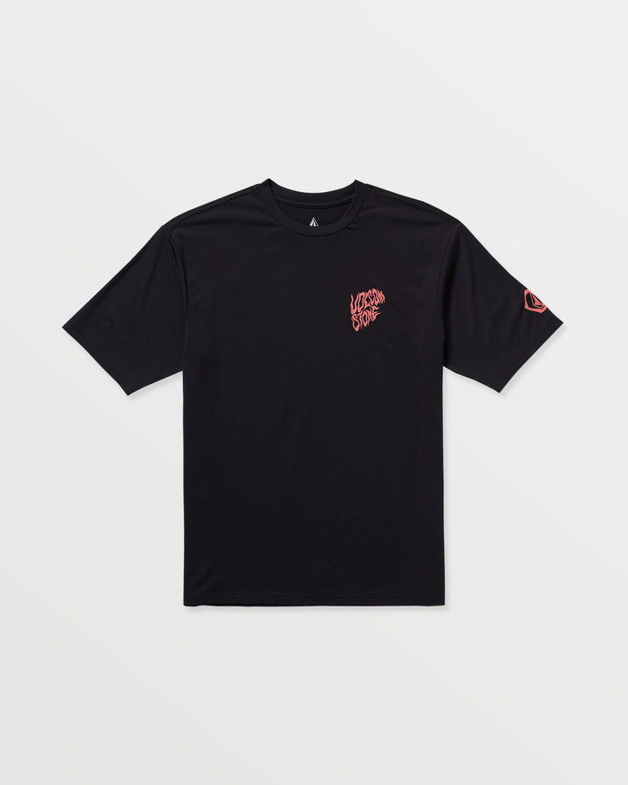 Men's Wavvyyy Surf Short Sleeve Rashguard-Black-Volcom