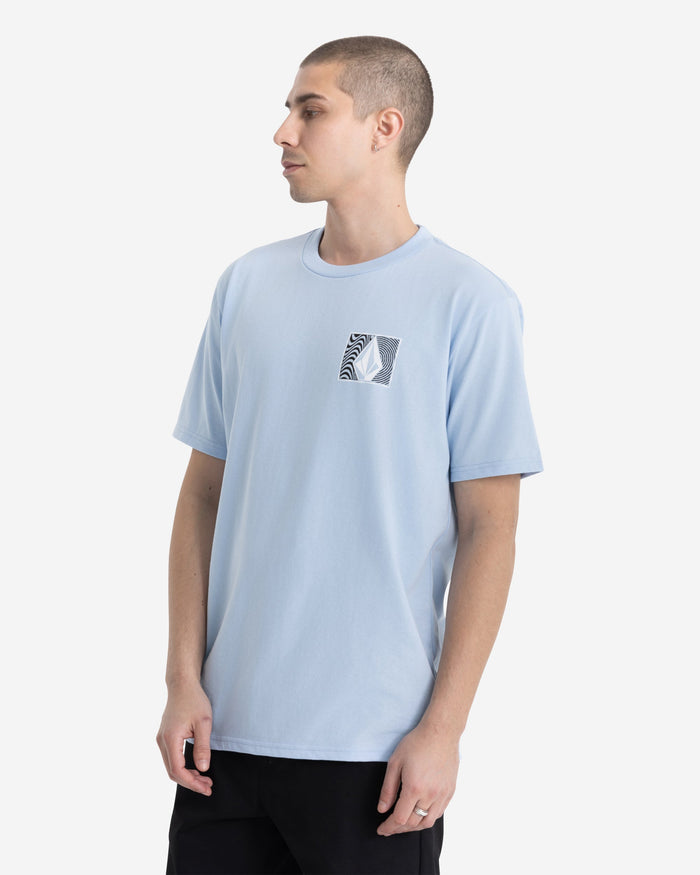 Volcom Men's Wavy Train Short Sleeve Tee Pastel Blue
