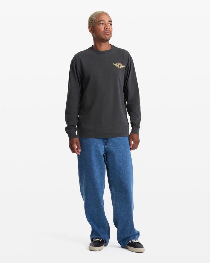 Volcom Men's Wing It Long Sleeve Tee Antique Black