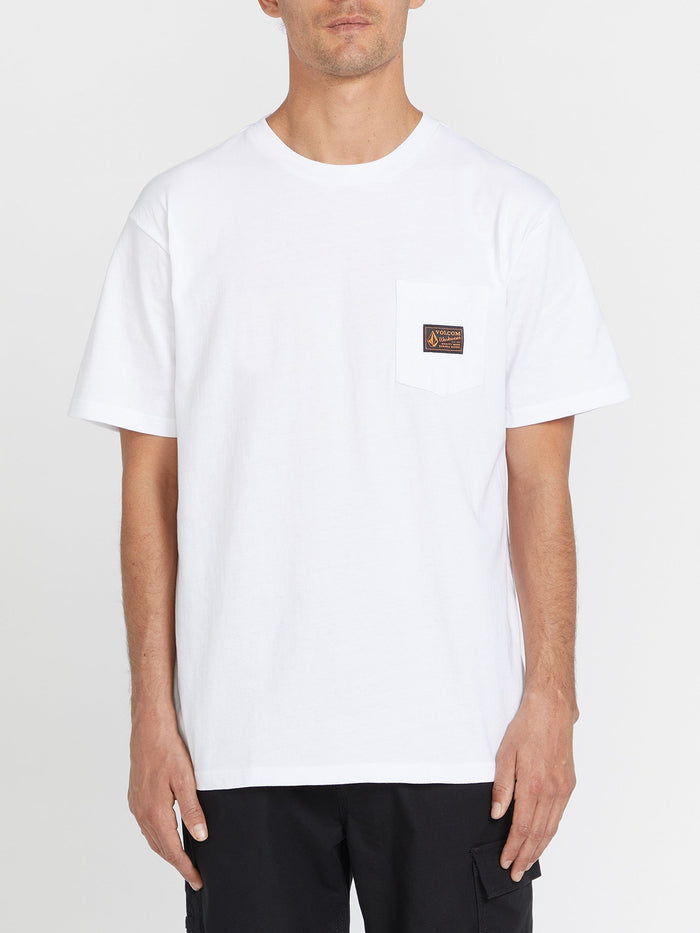 Men's Volcom Workwear Certifico Short Sleeve Tee-White-Volcom
