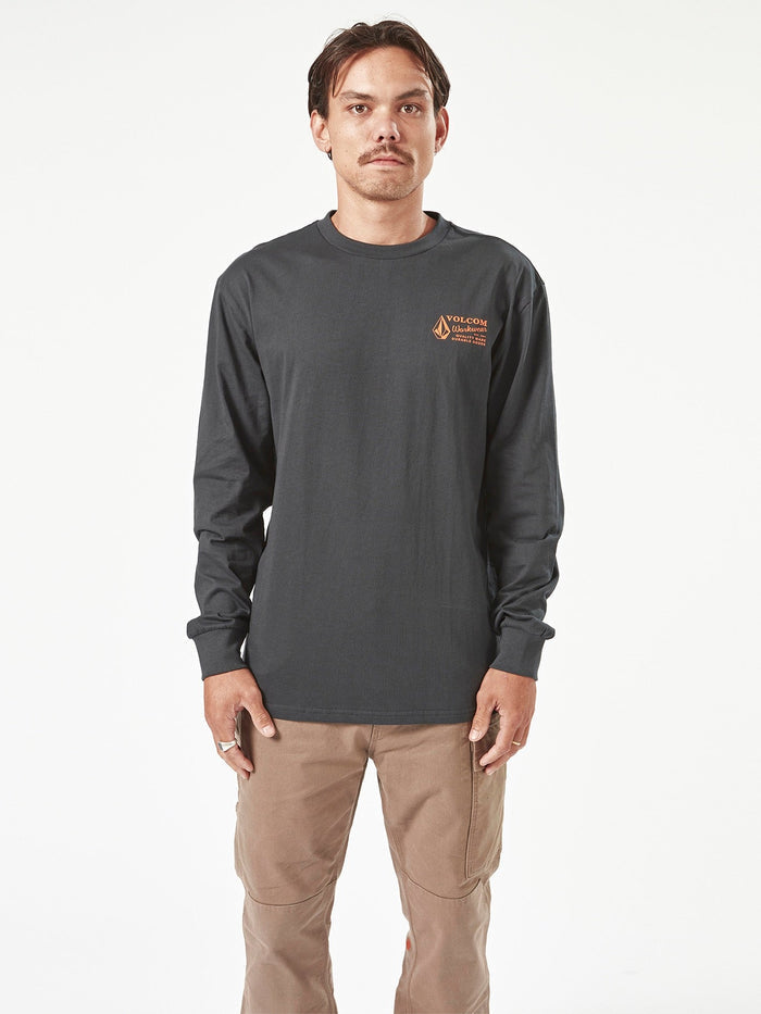 Men's Volcom Workwear Long Sleeve Shirt-Black-Volcom
