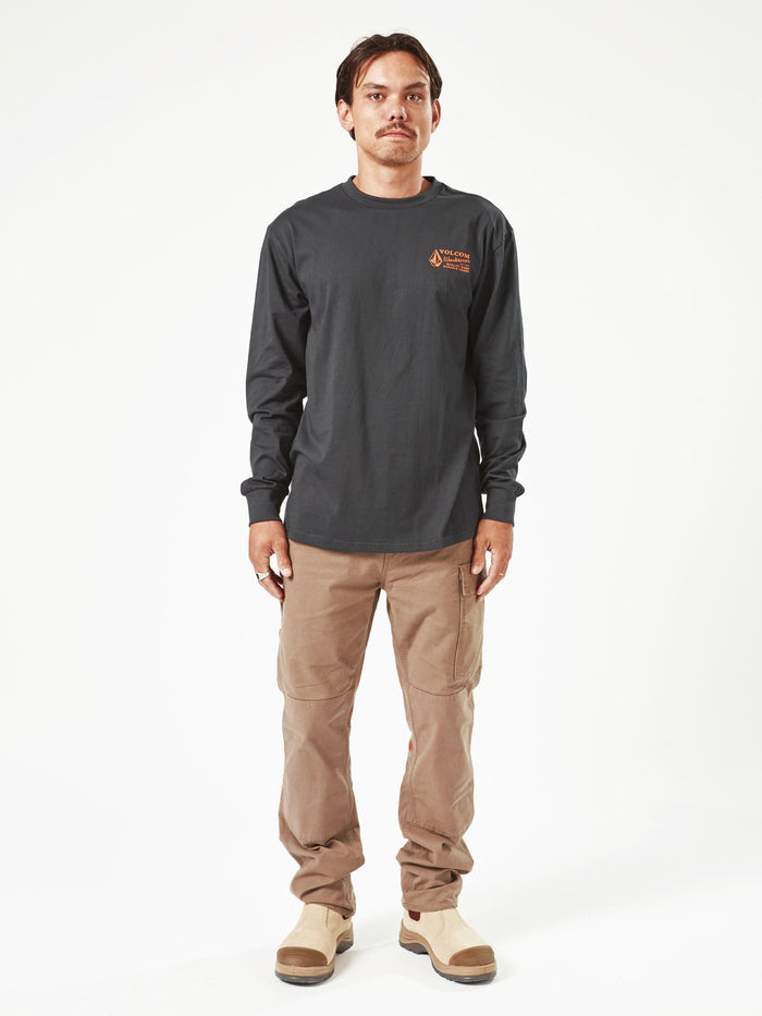 Men's Volcom Workwear Long Sleeve Shirt-Black-Volcom