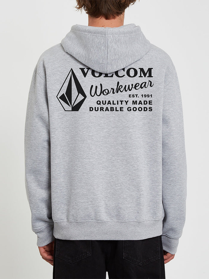 Men's Volcom Workwear Pullover Hoodie-Heather Grey-Volcom