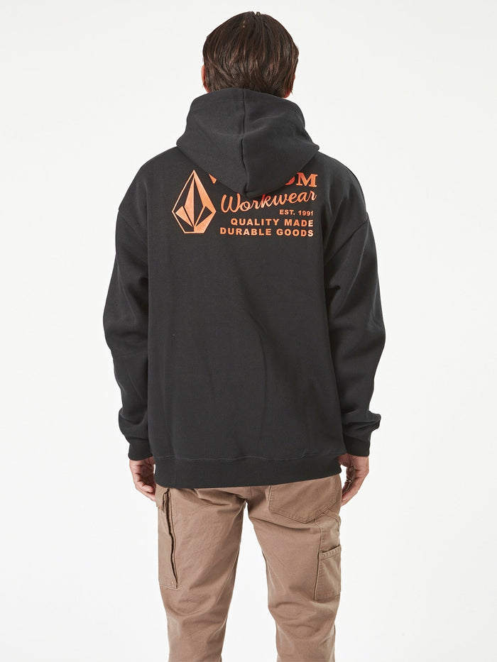 Men's Volcom Workwear Pullover Hoodie-Black-Volcom