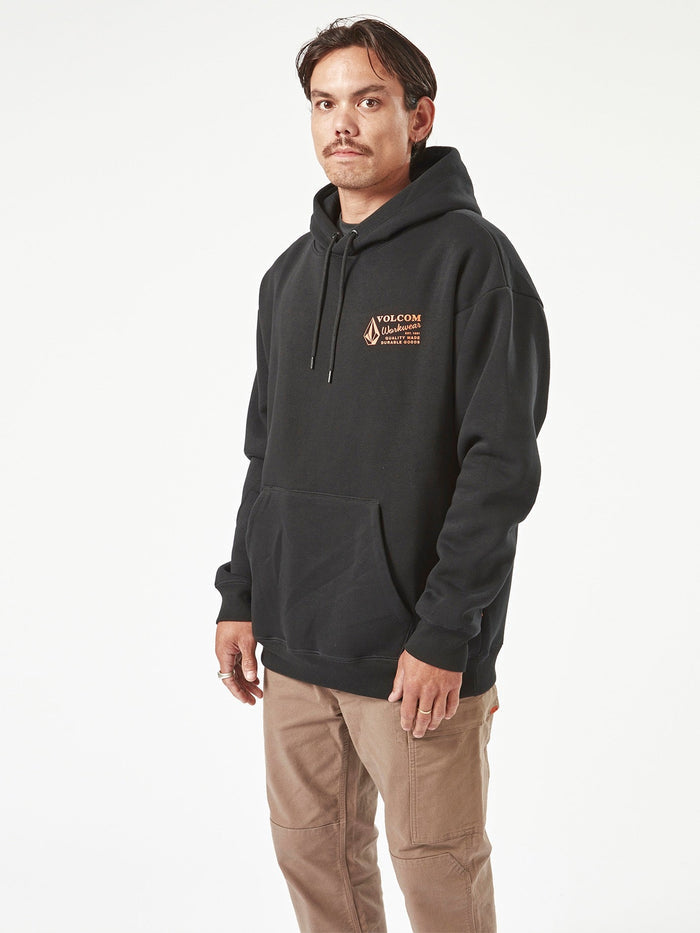 Men's Volcom Workwear Pullover Hoodie-Black-Volcom