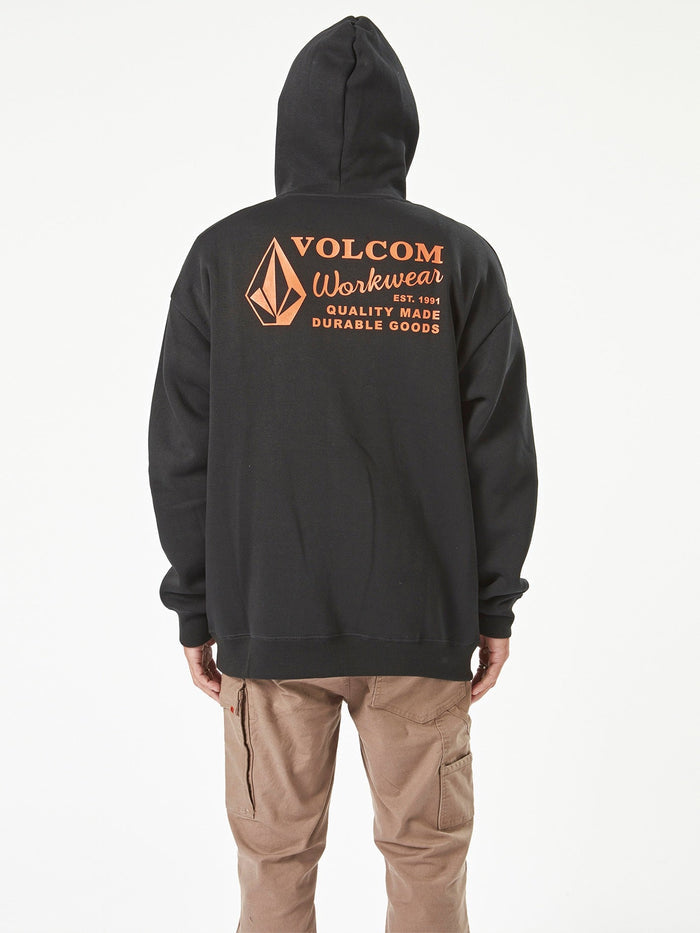 Men's Volcom Workwear Pullover Hoodie-Black-Volcom