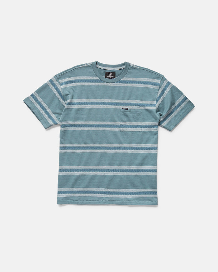 Blue striped t-shirt on a white background