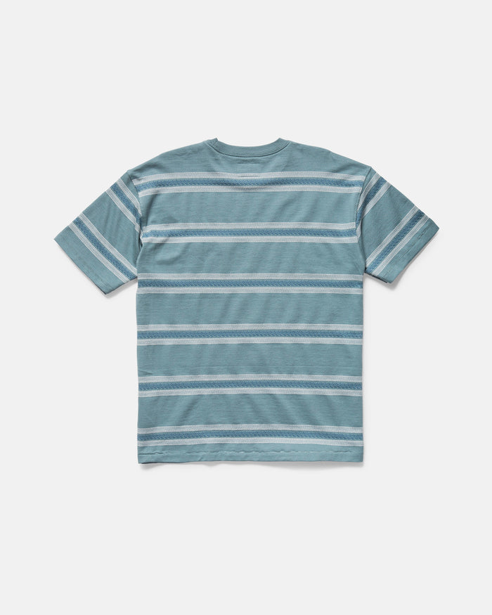 Blue striped t-shirt on a white background