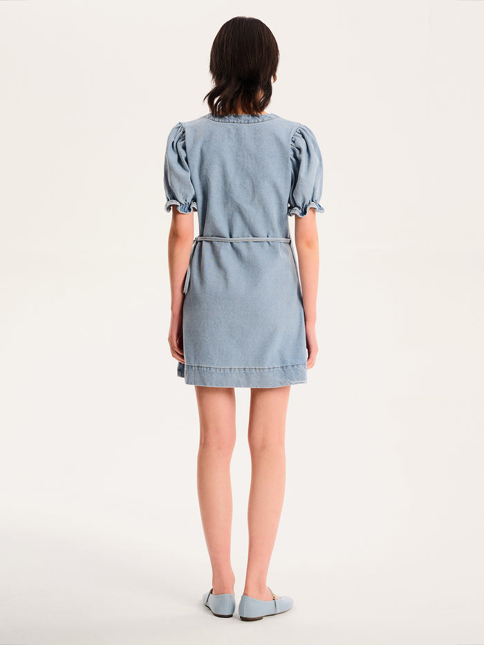 Mikayla Dress in Light Wash