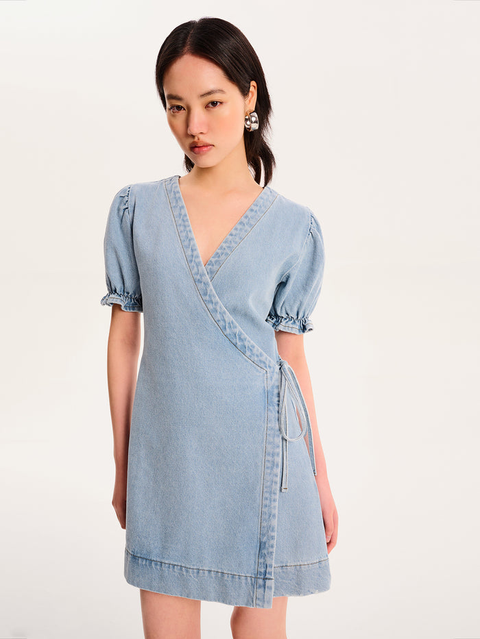 Mikayla Dress in Light Wash