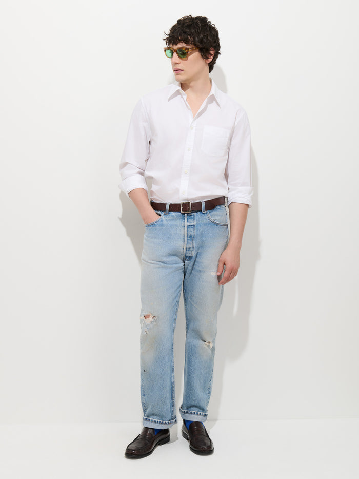 Mill Point Collar Shirt in Cotton Poplin