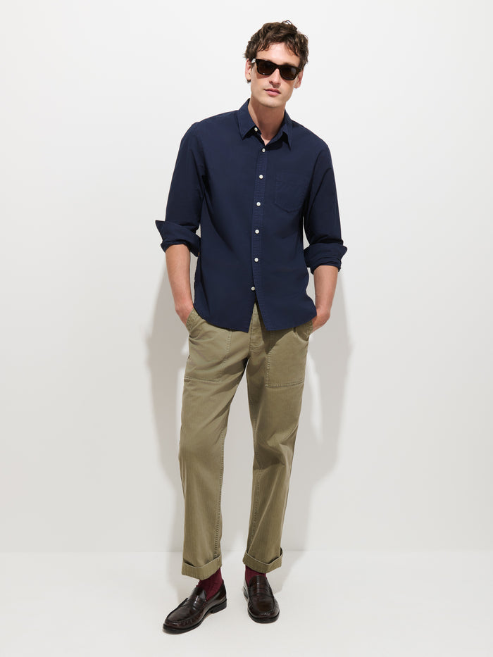 Mill Point Collar Shirt in Cotton Poplin