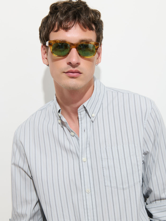 Mill Striped Shirt in Cotton Poplin