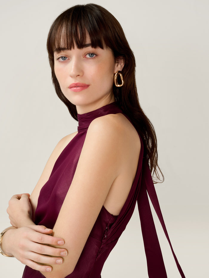 Milos Dress in Deep Wine