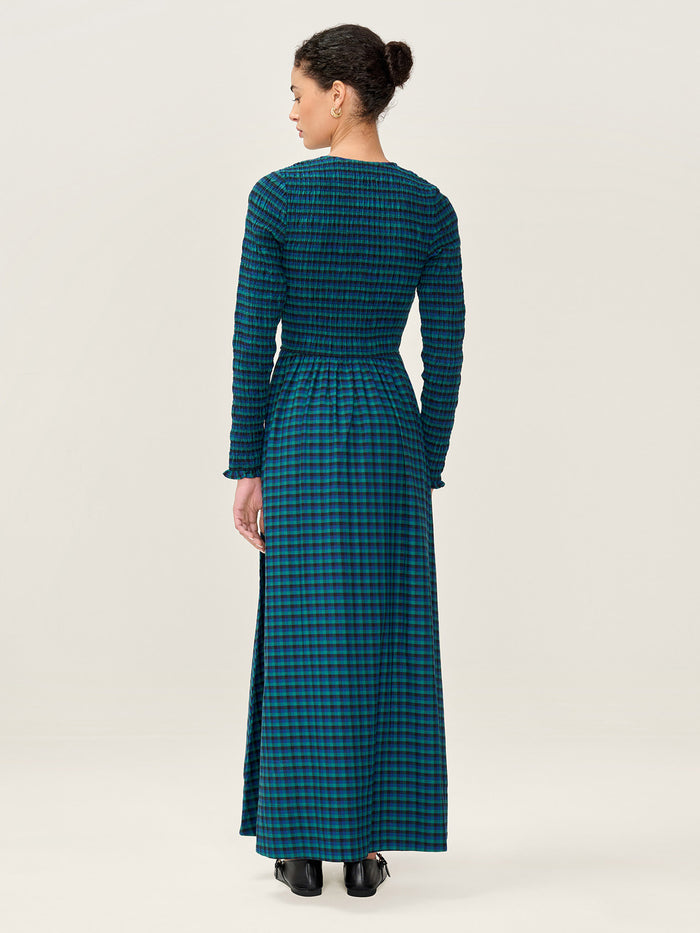 Mina Dress in Blue and Green