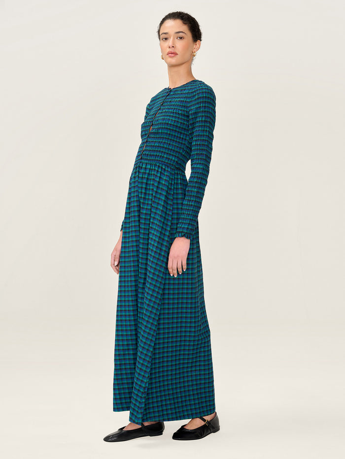 Mina Dress in Blue and Green