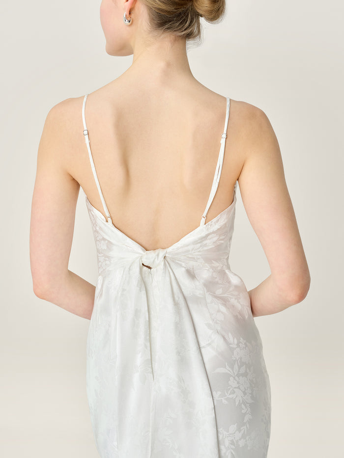 Mira Jacquard Dress in Ivory
