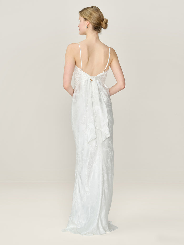 Mira Jacquard Dress in Ivory
