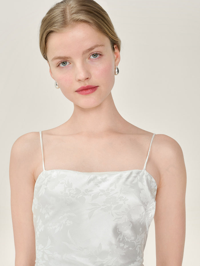Mira Jacquard Dress in Ivory