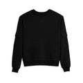 Modal Cloud Waffle Long Sleeve Cargo Crew - Black Beauty