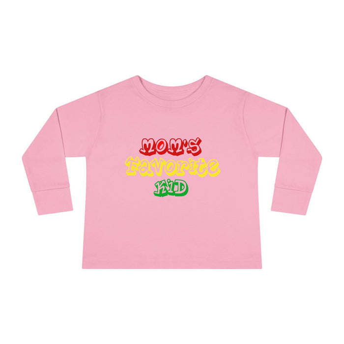 “Mom’s Favorite Kid” Toddler Long Sleeve Tee — Colorful Rasta Kids Shirt - 314 Originals