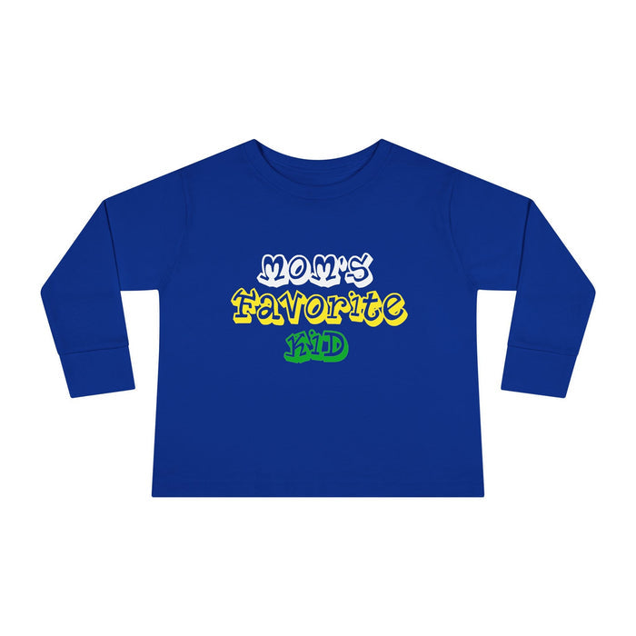 "Mom's Favorite Kid" Toddler Long Sleeve Tee — Graphic Shirt - 314 Originals