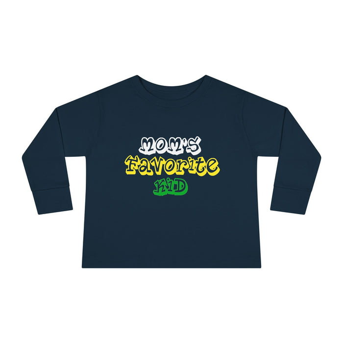 "Mom's Favorite Kid" Toddler Long Sleeve Tee — Graphic Shirt - 314 Originals