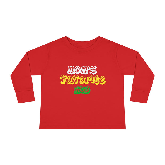 "Mom's Favorite Kid" Toddler Long Sleeve Tee — Graphic Shirt - 314 Originals