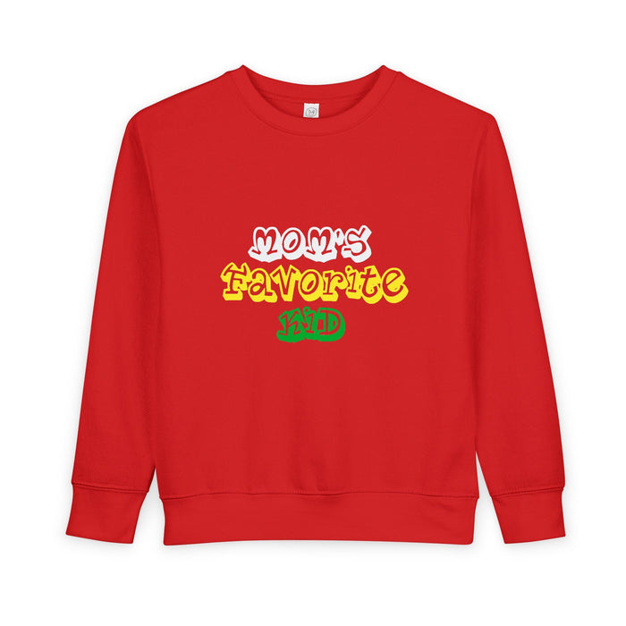 Mom's Favorite Kid Toddler Sweatshirt — Colorful Retro Rasta Kids Pullover - 314 Originals