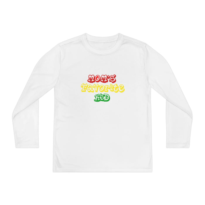 "Mom's Favorite Kid" Youth Long Sleeve Tee — Colorful Retro Graphic - 314 Originals