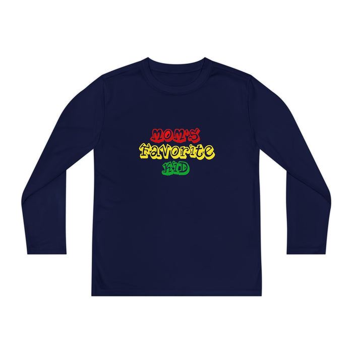 "Mom's Favorite Kid" Youth Long Sleeve Tee — Colorful Retro Graphic - 314 Originals