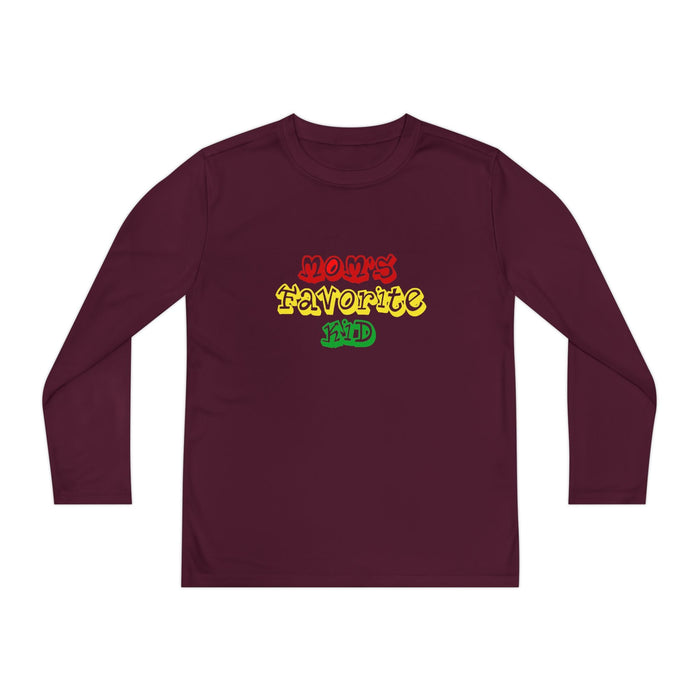 "Mom's Favorite Kid" Youth Long Sleeve Tee — Colorful Retro Graphic - 314 Originals