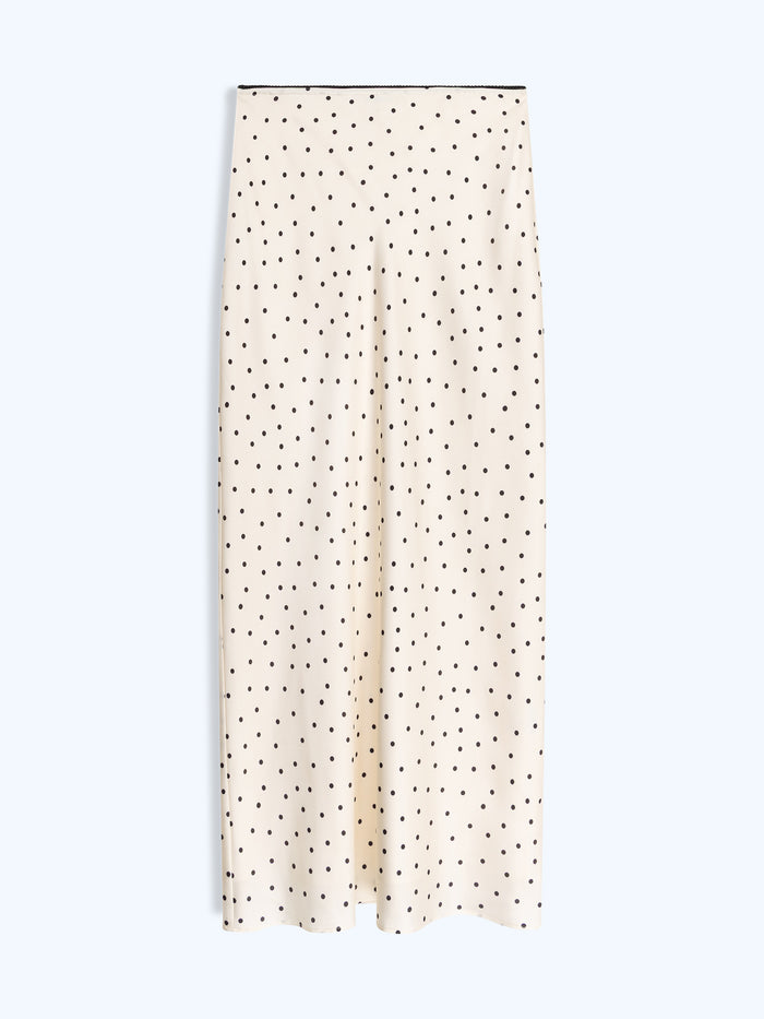 Monty Skirt in White Polka Dot