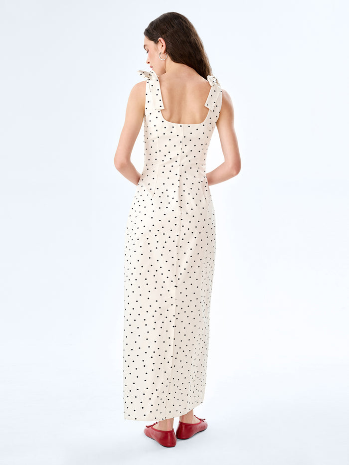 Morgane Dress in White Polka Dot