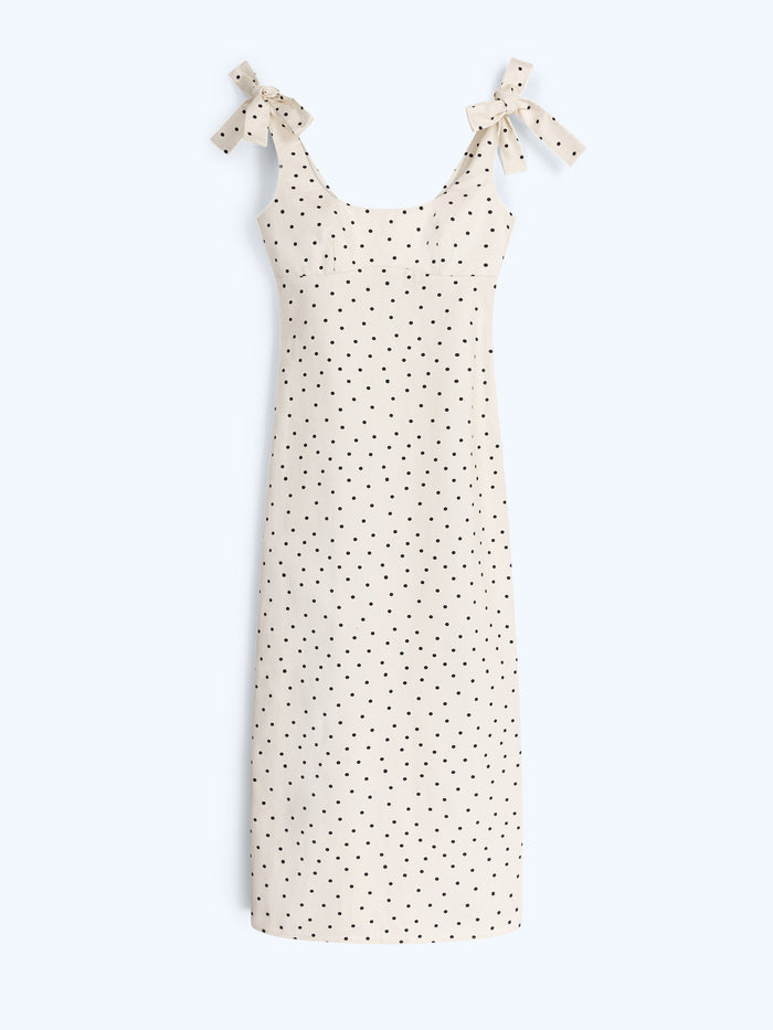 Morgane Dress in White Polka Dot