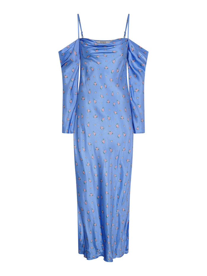 Munique Floral Dress in Light Blue
