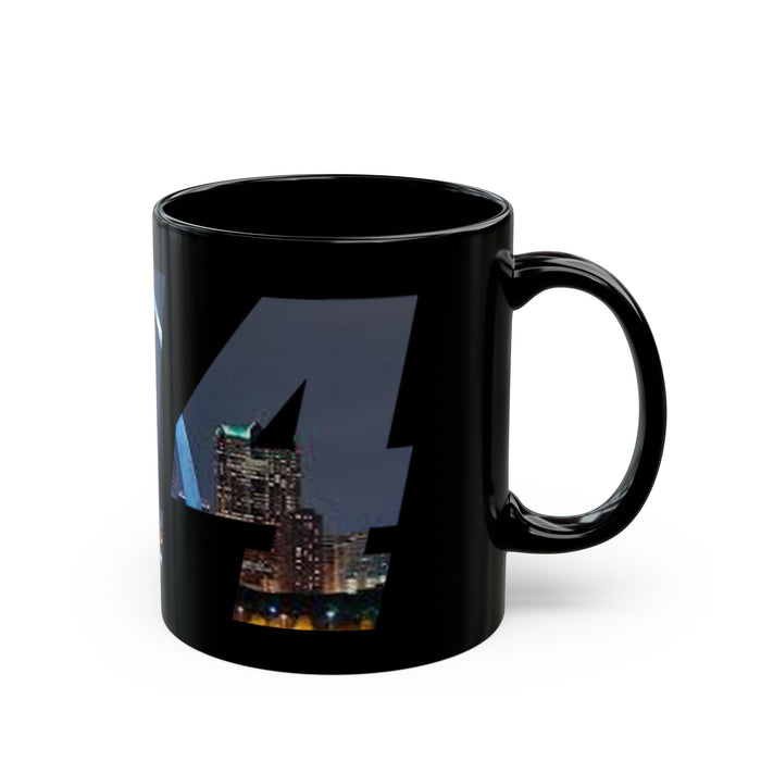 My City Skyline Black Mug – Nighttime Gateway Arch Coffee Cup (11oz & 15oz) - 314 Originals