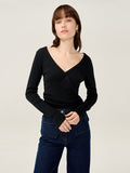 Napeta Ballet Wrap Top in Black