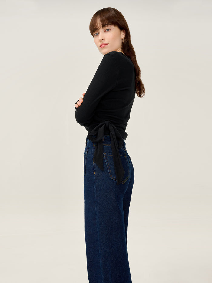Napeta Ballet Wrap Top in Black