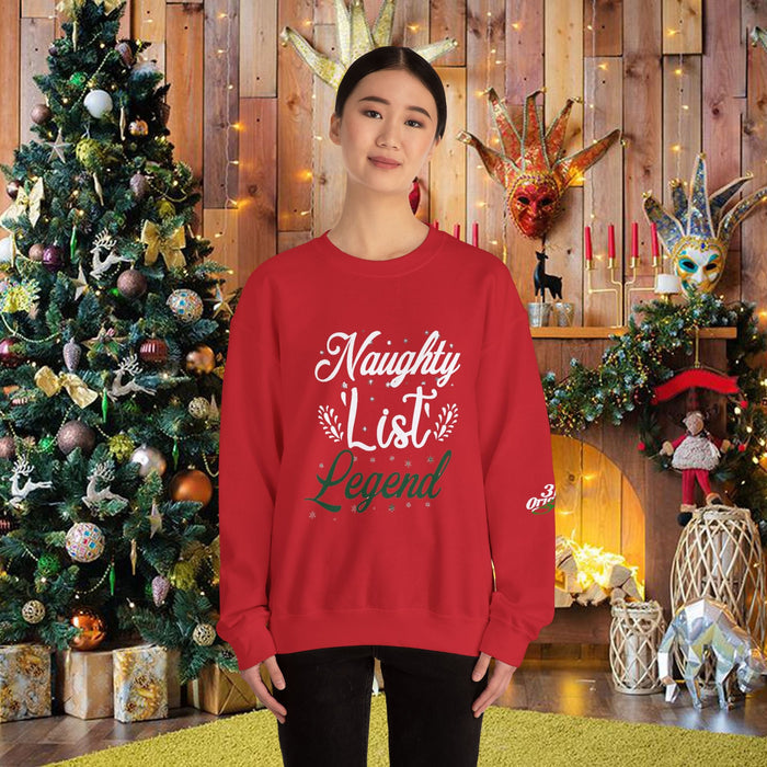 Naughty List Legend Crewneck Sweatshirt — Funny Christmas Holiday Sweater - 314 Originals