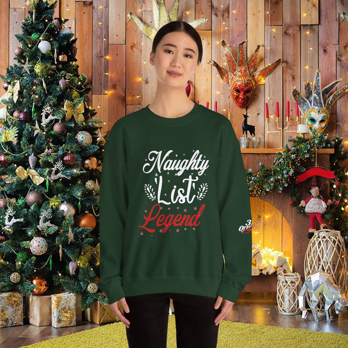 Naughty List Legend Crewneck Sweatshirt — Funny Christmas Holiday Sweater - 314 Originals