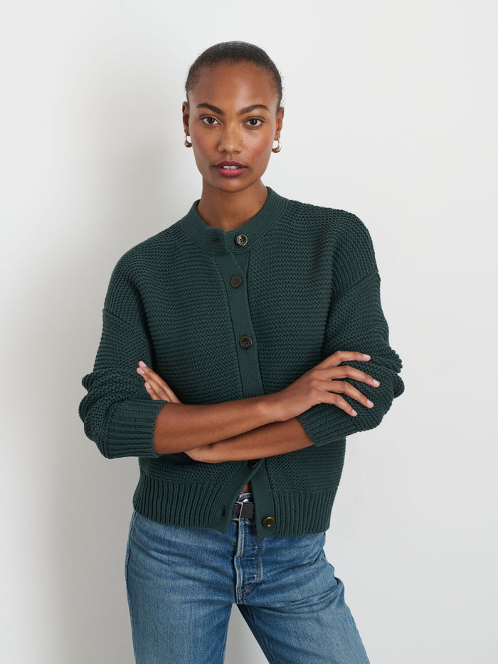 Nico Chunky Cardigan In Dark Spruce