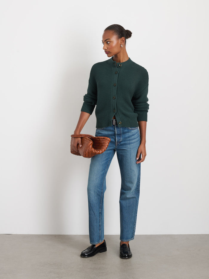 Nico Chunky Cardigan In Dark Spruce
