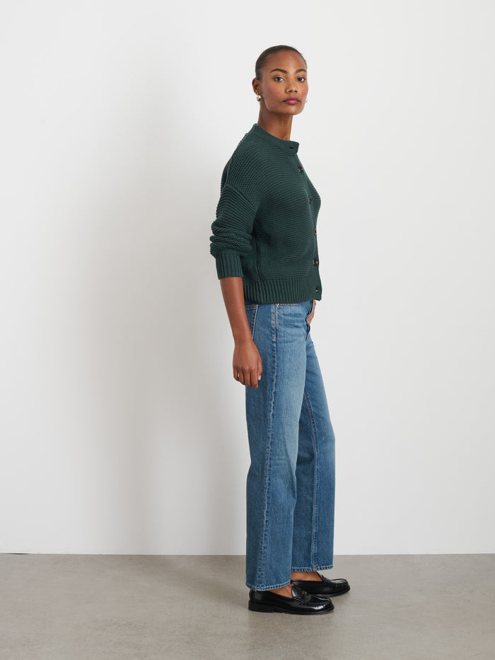 Nico Chunky Cardigan In Dark Spruce