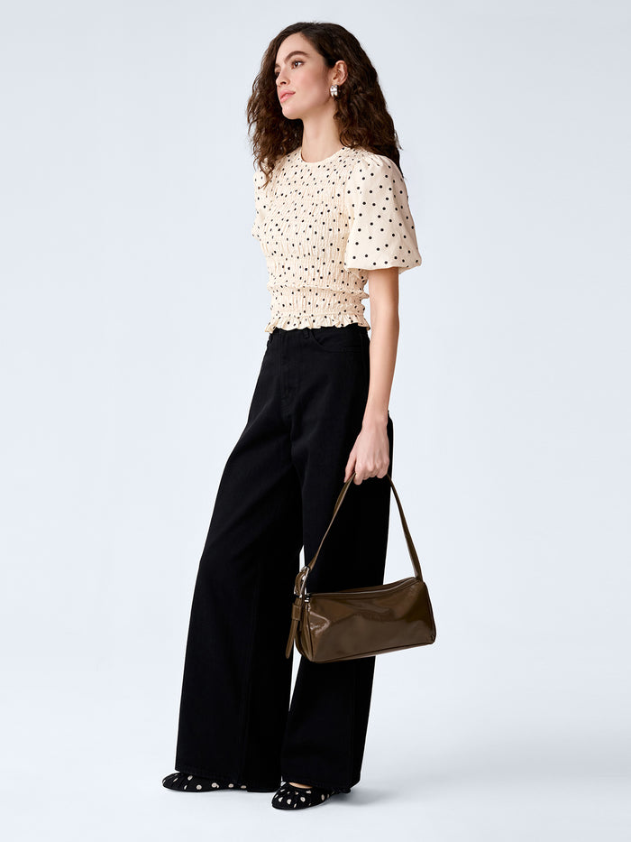 Nicolla Top in White Polka Dot