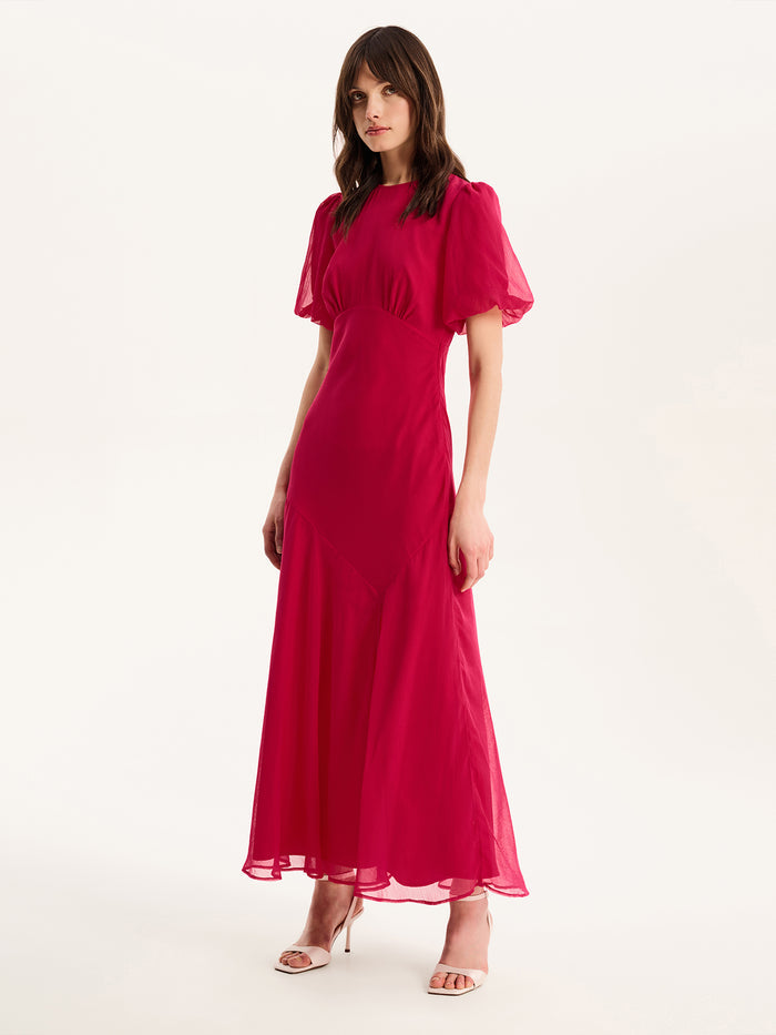 Nola Dress  in Magenta