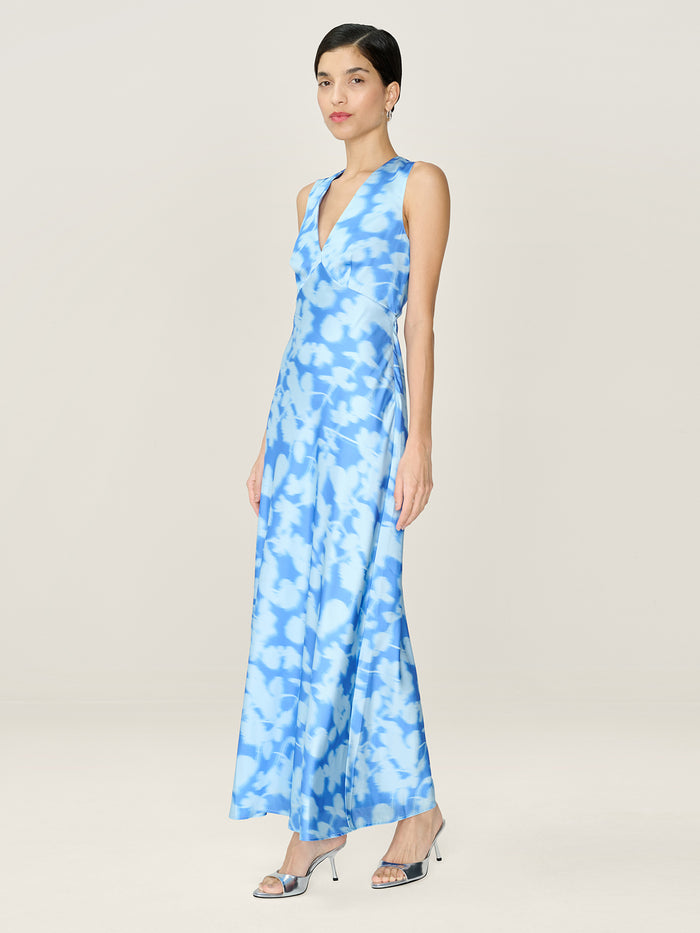 Nova Dress in Blurred Floral Blue
