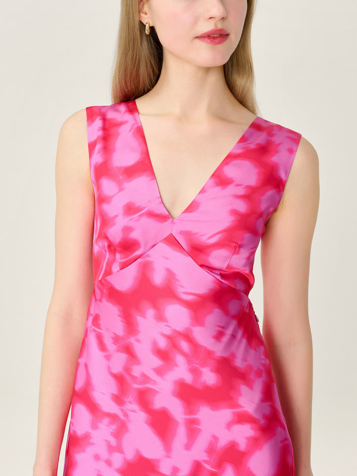 Nova Dress in Blurred Floral Magenta