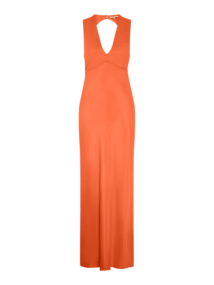 Nova Tie Back Dress in Burnt Orange