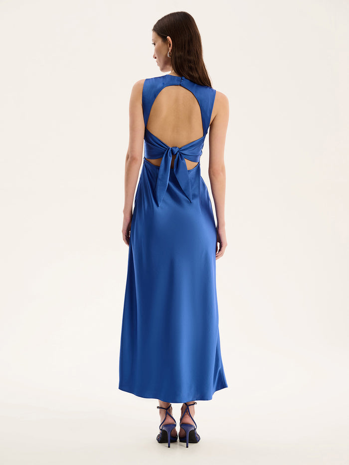Nova Tie Back Dress in Cobalt
